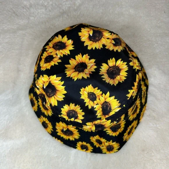 Sunflower & Black Reversible Bucket Hat - Picture 3 of 3